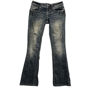 Miss Me Jeans Womens 26 Blue Bootcut JP7528B Embellished Denim Bling